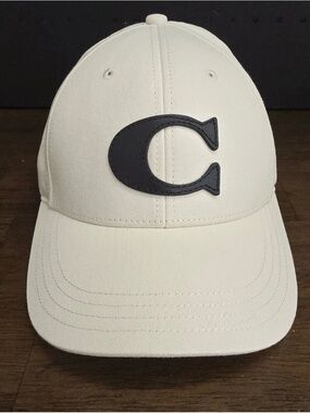 Coach Cream Baseball Cap with Black 'C' Patch